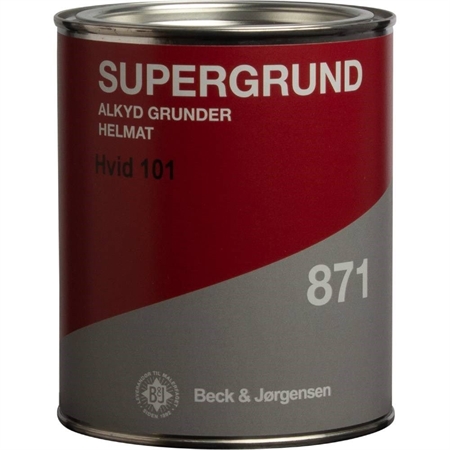 B&J 871 Supergrund Trægrunder Hvid 1 Liter thumbnail