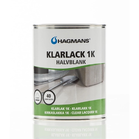 Hagmans Klarlak 1K Halvblank (Glans 40) 1 Liter thumbnail