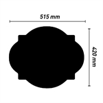 Marbet loftroset R10 med klassisk design i hvid, måler 515 x 420 mm, set i silhuet