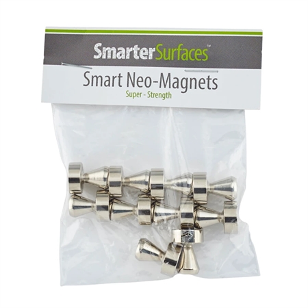 Smarter Surfaces Smart Neo-magneter, 10 stk., stærke magneter til whiteboards og andre magnetiske overflader