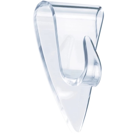 Tesa selvklæbende krog - transparent klæbekrog til glas og glatte overflader, 0,2 kg bæreevne
