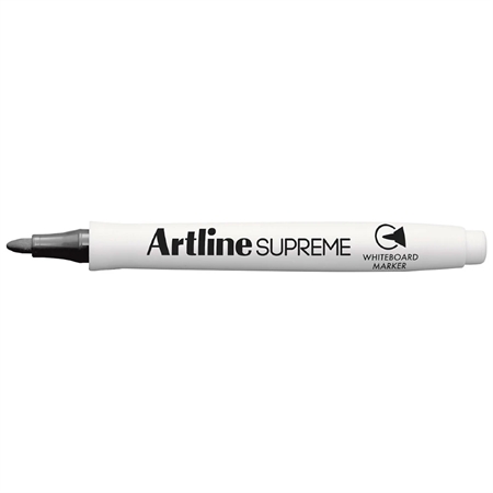 Artline Supreme whiteboard-marker med sort blæk og aftagelig hætte, ideel til præcise whiteboardnotater